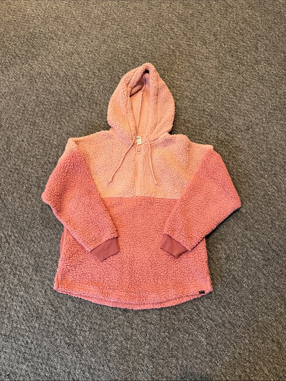 PINK Victoria's Secret Dusty Pink Sherpa Half-Zip Hoodie oversized